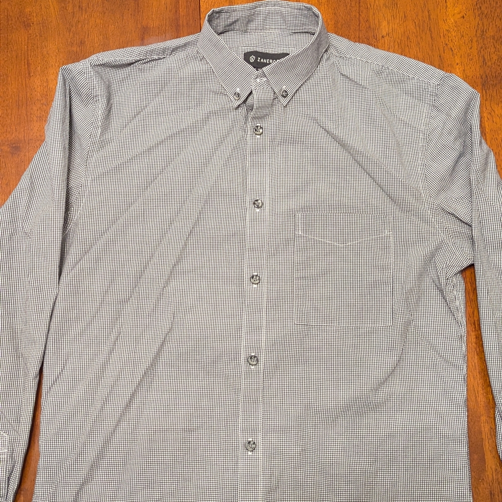 Zanerobe Men's Black and White Checkered Shirt
